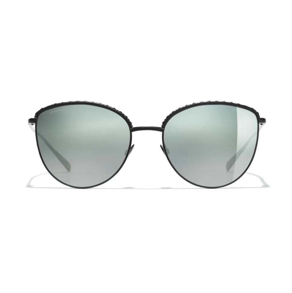Chanel - Pantos Sunglasses - Black Green Mirror - Chanel Eyewear - Avvenice