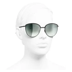 Chanel - Pantos Sunglasses - Black Green Mirror - Chanel Eyewear - Avvenice