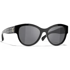 Chanel - Pantos Sunglasses - Black Gray - Chanel Eyewear - Avvenice