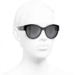Chanel - Pantos Sunglasses - Black Gray - Chanel Eyewear - Avvenice