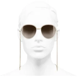 Chanel - Pantos Sunglasses - Gold Brown - Chanel Eyewear - Avvenice
