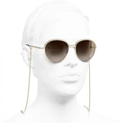 Chanel - Pantos Sunglasses - Gold Brown - Chanel Eyewear - Avvenice