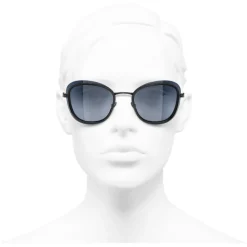Chanel - Pantos Sunglasses - Black Blue - Chanel Eyewear - Avvenice