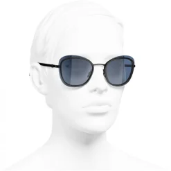 Chanel - Pantos Sunglasses - Black Blue - Chanel Eyewear - Avvenice