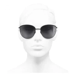 Chanel - Pantos Sunglasses - Black Gray - Chanel Eyewear - Avvenice
