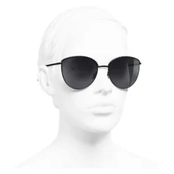 Chanel - Pantos Sunglasses - Black Gray - Chanel Eyewear - Avvenice