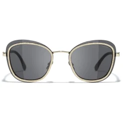 Chanel - Pantos Sunglasses - Black Gold Gray - Chanel Eyewear - Avvenice
