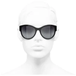 Chanel - Pantos Sunglasses - Black Grey - Chanel Eyewear - Avvenice