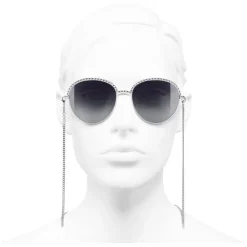 Chanel - Pantos Sunglasses - Silver Gray - Chanel Eyewear - Avvenice