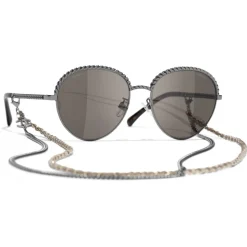 Chanel - Pantos Sunglasses - Dark Silver Brown - Chanel Eyewear - Avvenice