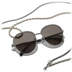 Chanel - Pantos Sunglasses - Dark Silver Brown - Chanel Eyewear - Avvenice