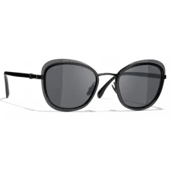 Chanel - Pantos Sunglasses - Black Gray - Chanel Eyewear - Avvenice