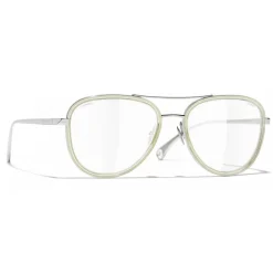 Chanel - Pilot Sunglasses - Silver Beige Transparent - Chanel Eyewear - Avvenice