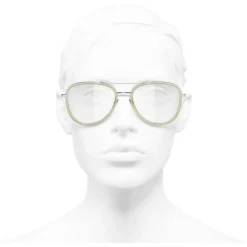 Chanel - Pilot Sunglasses - Silver Beige Transparent - Chanel Eyewear - Avvenice