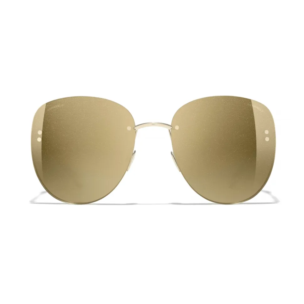 Chanel - Pilot Sunglasses - Gold Glitter - Chanel Eyewear - Avvenice