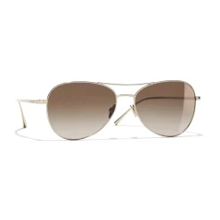 Chanel - Pilot Sunglasses - Gold Brown - Chanel Eyewear - Avvenice
