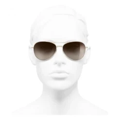 Chanel - Pilot Sunglasses - Gold Brown - Chanel Eyewear - Avvenice