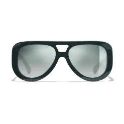 Chanel - Pilot Sunglasses - Dark Green Mirror - Chanel Eyewear - Avvenice
