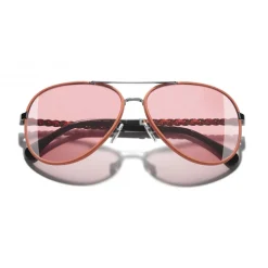 Chanel - Pilot Sunglasses - Dark Silver Orange - Chanel Eyewear - Avvenice