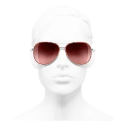 Chanel - Pilot Sunglasses - Dark Silver Orange - Chanel Eyewear - Avvenice