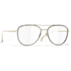 Chanel - Pilot Sunglasses - Gold Gray Transparent - Chanel Eyewear - Avvenice