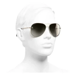 Chanel - Pilot Sunglasses - Gold Brown Mirror - Chanel Eyewear - Avvenice