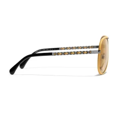 Chanel - Pilot Sunglasses - Dark Silver Yellow - Chanel Eyewear - Avvenice