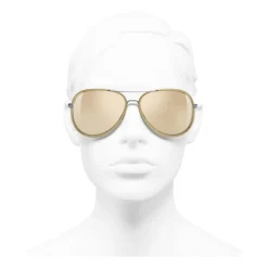 Chanel - Pilot Sunglasses - Gold - Chanel Eyewear - Avvenice