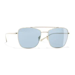 Chanel - Pilot Sunglasses - Gold Light Blue - Chanel Eyewear - Avvenice