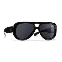 Chanel - Pilot Sunglasses - Black Gray - Chanel Eyewear - Avvenice
