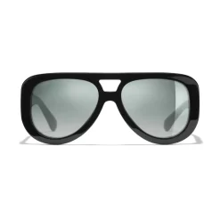Chanel - Pilot Sunglasses - Black Green Mirror - Chanel Eyewear - Avvenice