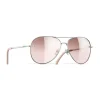Chanel - Pilot Sunglasses - Silver Light Pink Mirror - Chanel Eyewear - Avvenice