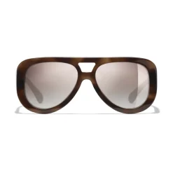 Chanel - Pilot Sunglasses - Tortoise Brown Mirror - Chanel Eyewear - Avvenice