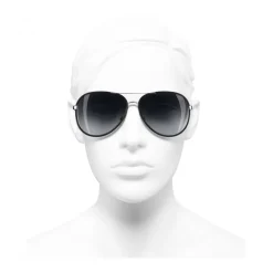 Chanel - Pilot Sunglasses - Black Gray - Chanel Eyewear - Avvenice