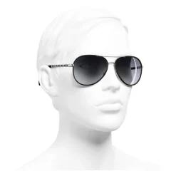 Chanel - Pilot Sunglasses - Black Gray - Chanel Eyewear - Avvenice