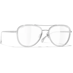 Chanel - Pilot Sunglasses - Silver Transparent - Chanel Eyewear - Avvenice