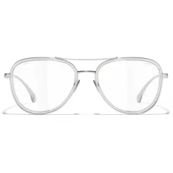 Chanel - Pilot Sunglasses - Silver Transparent - Chanel Eyewear - Avvenice