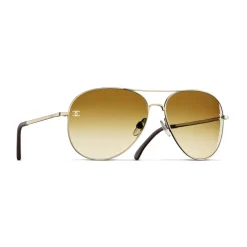 Chanel - Pilot Sunglasses - Gold Brown - Chanel Eyewear - Avvenice