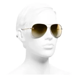 Chanel - Pilot Sunglasses - Gold Brown - Chanel Eyewear - Avvenice