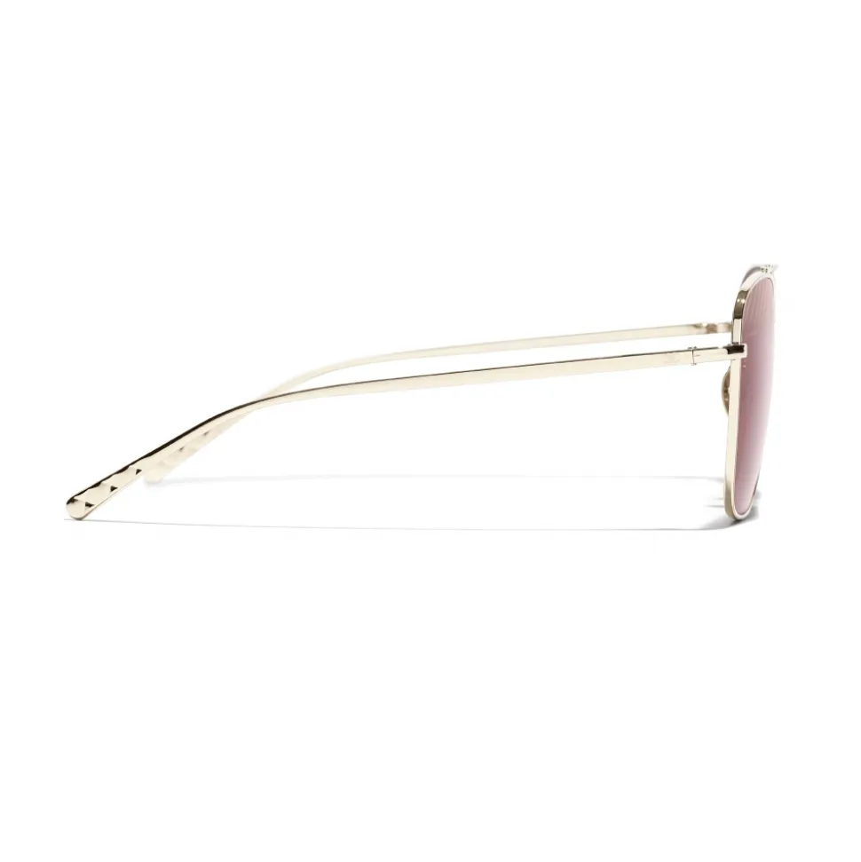 Chanel - Pilot Sunglasses - Gold Burgundy - Chanel Eyewear - Avvenice
