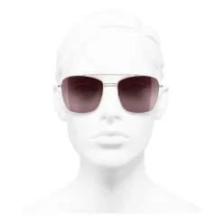 Chanel - Pilot Sunglasses - Gold Burgundy - Chanel Eyewear - Avvenice