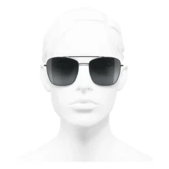 Chanel - Pilot Sunglasses - Black Gray - Chanel Eyewear - Avvenice