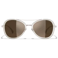 Chanel - Pilot Sunglasses - Pink Brown - Chanel Eyewear - Avvenice