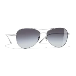 Chanel - Pilot Sunglasses - Silver Gray - Chanel Eyewear - Avvenice