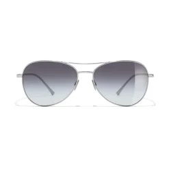 Chanel - Pilot Sunglasses - Silver Gray - Chanel Eyewear - Avvenice