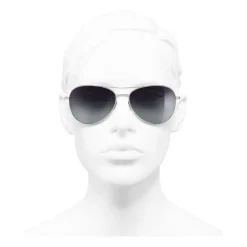Chanel - Pilot Sunglasses - Silver Gray - Chanel Eyewear - Avvenice