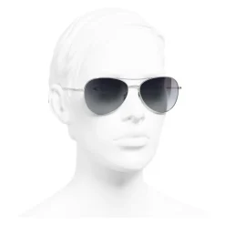 Chanel - Pilot Sunglasses - Silver Gray - Chanel Eyewear - Avvenice