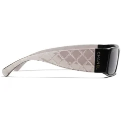 Chanel - Rectangle Sunglasses - Black Gray - Chanel Eyewear - Avvenice