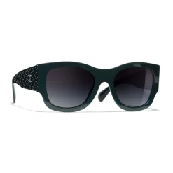 Chanel - Rectangle Sunglasses - Dark Green Gray Gradient - Chanel Eyewear - Avvenice