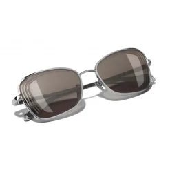 Chanel - Rectangle Sunglasses - Dark Silver Brown - Chanel Eyewear - Avvenice